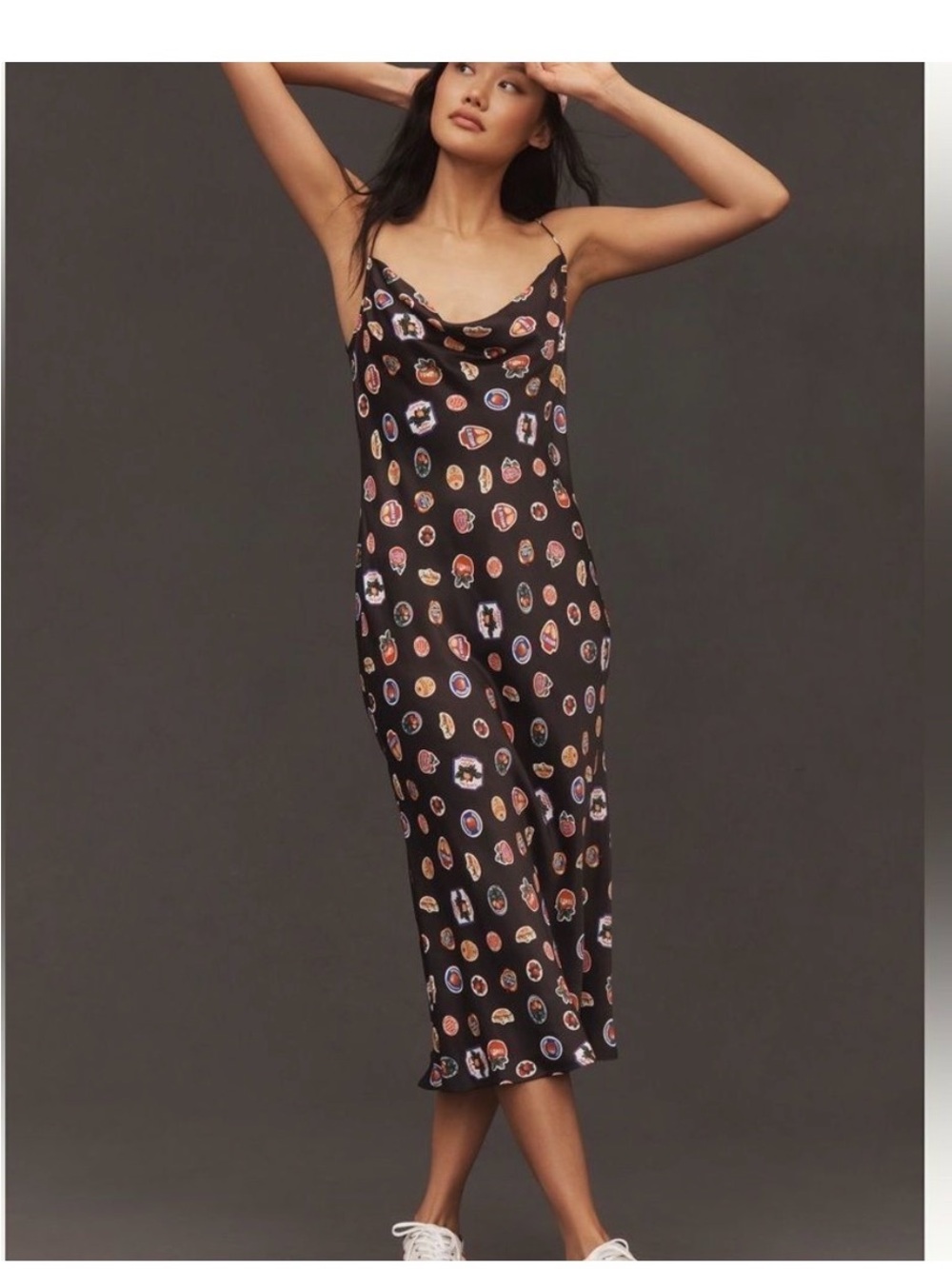 Maeve Satin Cowl Neck Slip Dress